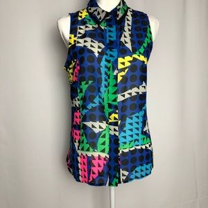 Multi Color Retro  Blouse